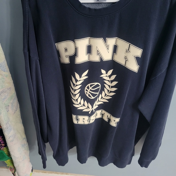 Victoria's Secret Tops - Victoria's Secret PINK Dark Blue Sweatshirt